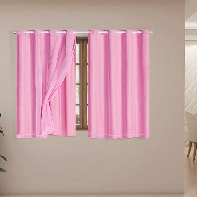 Cortina Daily Blackout PVC com Voil para Sala e Quarto Rosa Casa Scarpa