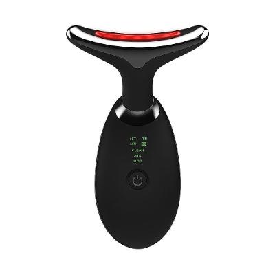 Massageador Facial Elétrico Led Fototerapia Lifting Antirrugas Recarregável Usb Preto Utimix