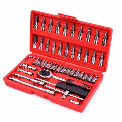 Kit de Ferramentas 46 Peças com Maleta Aço Cromo Vanádio Chave Catraca Alicate e Bits Utimix