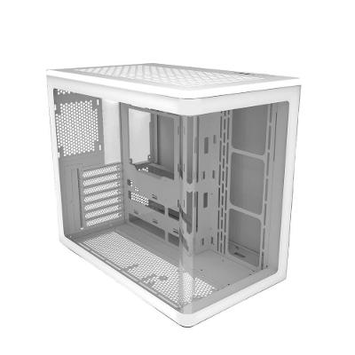 Gabinete Gamer Elite 600 ATX Vidro Temperado com Painel Panorâmico Branco Cooler