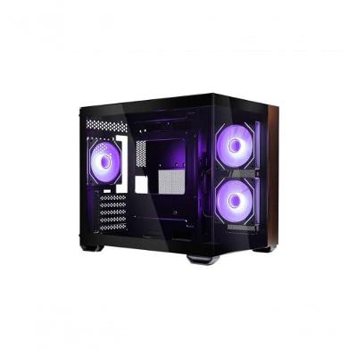 Gabinete Gamer Elite 481 Wood ATX Vidro Temperado com 3 Fans ARGB Preto Cooler Master