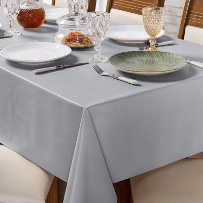 Toalha de Mesa PVC Térmica Impermeável Fácil de Limpar para Mesa 8 Lugares Cinza