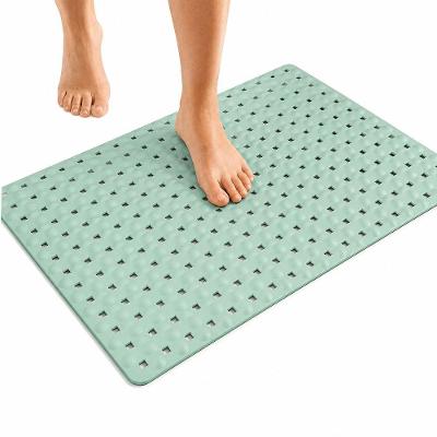 Tapete de Banheiro Antiderrapante para Box Retangular TPE com Ventosas Verde Utimix