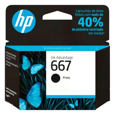 Cartucho de Tinta HP 667 Preto Original Alto Rendimento 3YM79AB