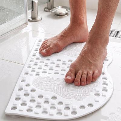 Tapete Antiderrapante para Banheiro PVC Base com Ventosas Superfície Massageadora Box Chuveiro Bege