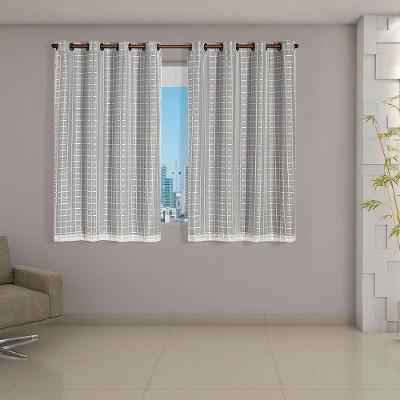 Cortina Daily Blackout PVC para Sala Quarto Cinza com Voil Bege Casa Scarpa