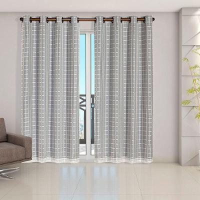 Cortina Daily Blackout PVC para Sala Cinza com Voil Xadrez Casa Scarpa