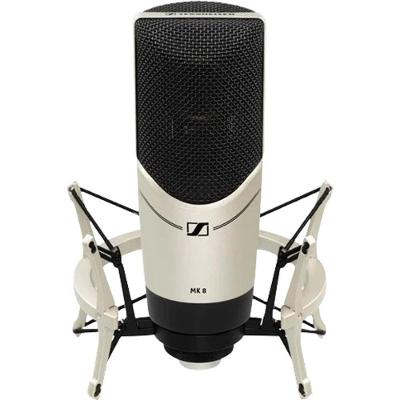 Microfone Condensador Sennheiser MK8 Cardioide Diafragma Duplo Cinco Padrões Polares Preto