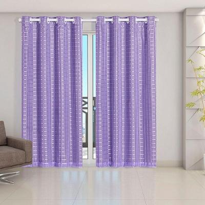 Cortina Daily Blackout PVC com Voil Xadrez Cinza e Lilás Casa Scarpa