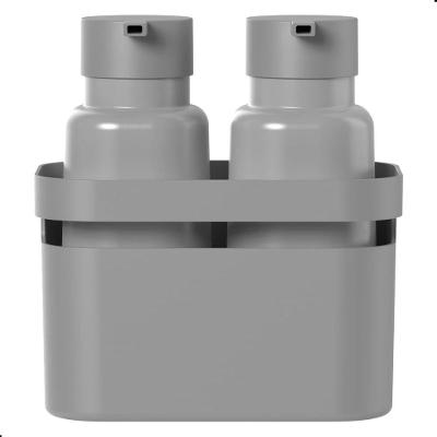 Conjunto Dispensers e Organizador Flow 500ml Plástico Moderno para Cozinha Cinza Ou