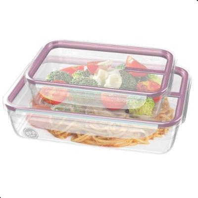 Conjunto 2 Potes Herméticos Freshy com Trava Plástico Resistente para Geladeira e Freezer Rosa