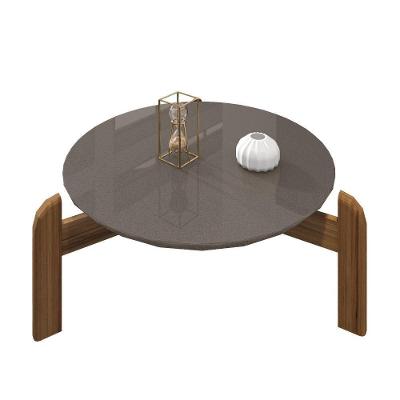 Mesa de Centro Madri Redonda MDF Madeira Maciça 64CM Verde Oliva Mais de Casa