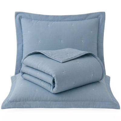 Kit Cobre Leito Max Queen 3 Peças Percal 300 Fios Matelassê Azul Casa Scarpa