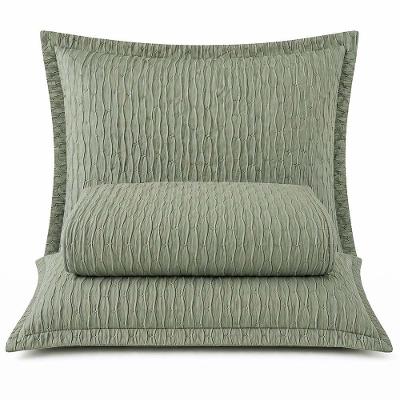 Kit Cobre Leito Elegance Queen Percal 300 Fios Matelassê Plissado Verde Casa Scarpa