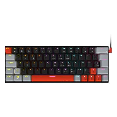 Teclado Mecanico 60% Kuromori Black Vulcan Switch Blue LED Rainbow Preto Pcyes