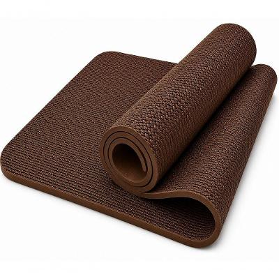 Tapete de Yoga Profissional Antiderrapante para Pilates Alongamento Marrom NBR Leve Utimix