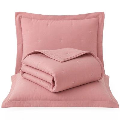 Kit Cobre Leito Max Casal 3 Peças 100% Poliéster Percal 300 Fios Rosa Malva Casa Scarpa