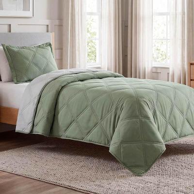 Kit Cobre Leito Essencial Solteiro Micropercal 300 Fios Dupla Face Verde Casa Scarpa