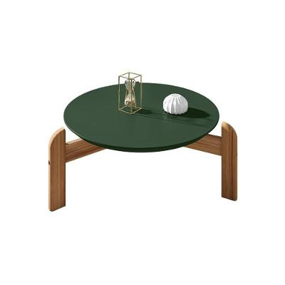 Mesa de Centro Madri Redonda MDF Madeira Maciça 64CM Verde Oliva Mais de Casa