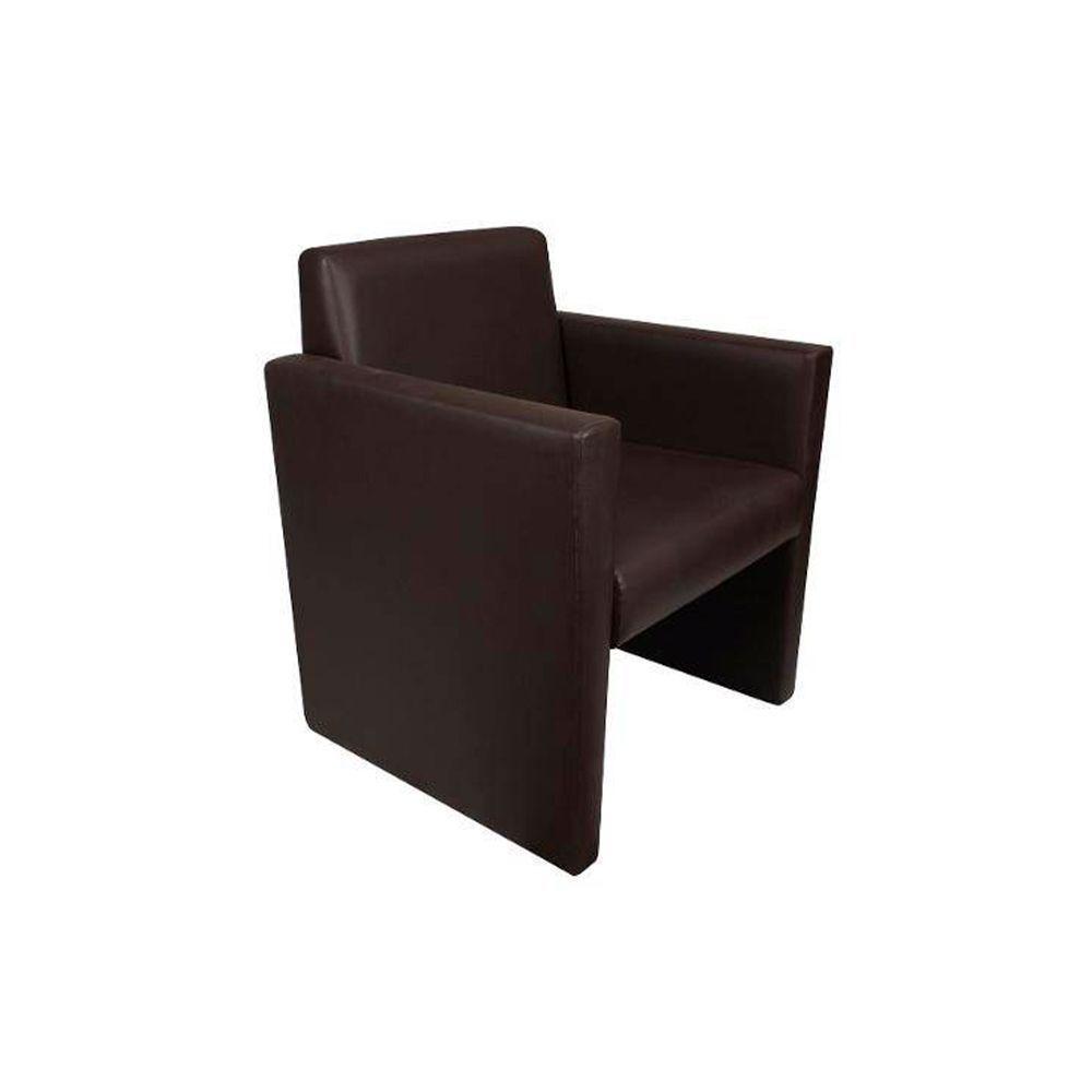 Kit 4 Poltronas Nina Executiva Pé Fechado Madeira Maciça - Marrom Café - Cor: Marrom - 4