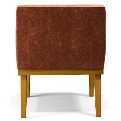 Kit 2 Poltronas Beatriz W01 Decorativas Couro Sintético Caramelo Lyam Decor