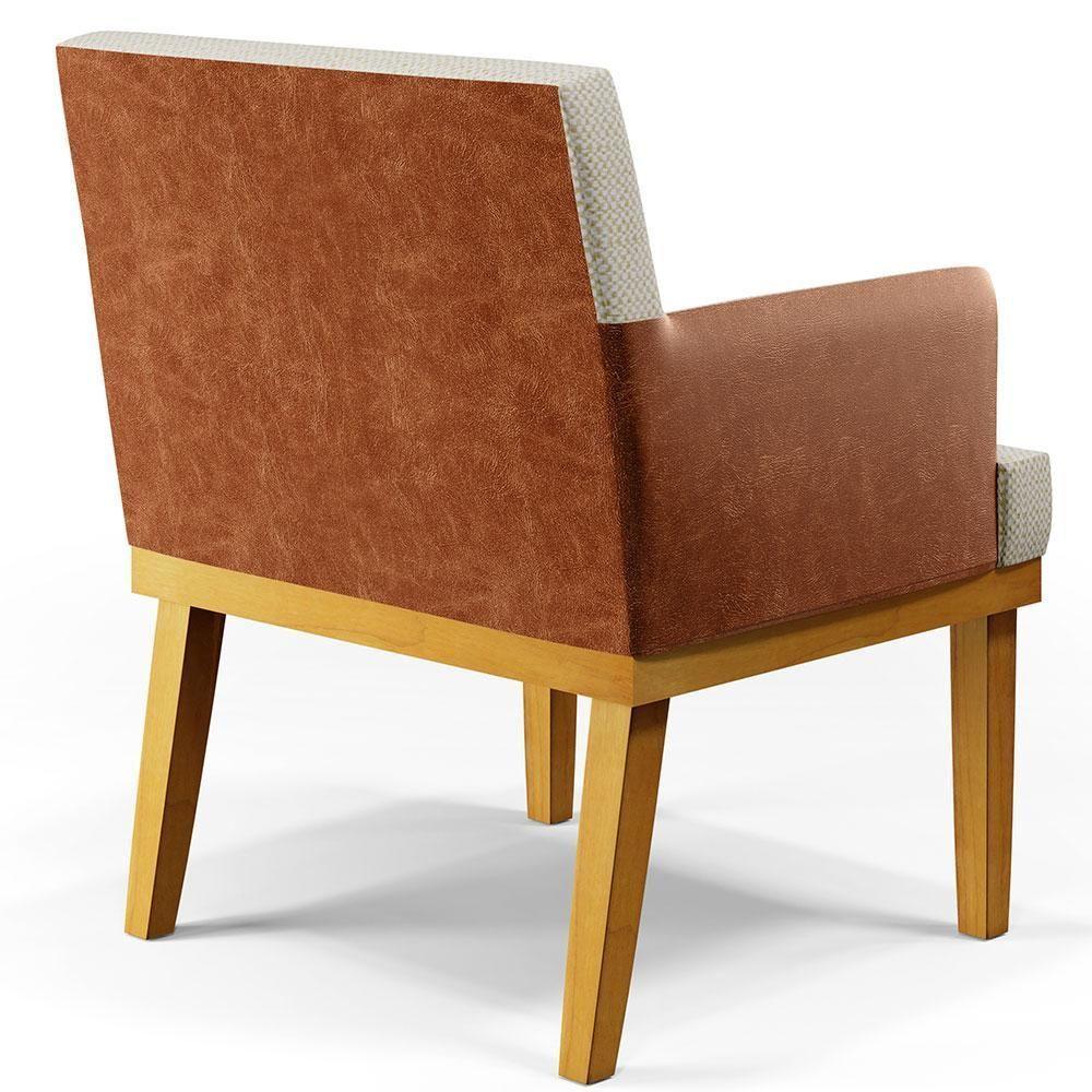 Kit 2 Poltronas Beatriz W01 Linho Champagne Couríssimo Camel - 3