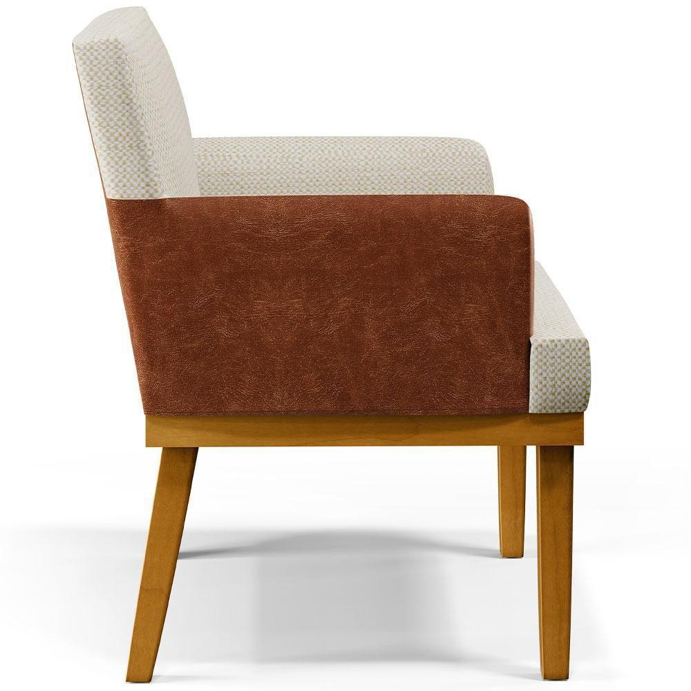 Kit 2 Poltronas Beatriz W01 Linho Champagne Couríssimo Camel - 5