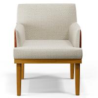 Kit 2 Poltronas Beatriz W01 Linho Champagne Couríssimo Camel - 6