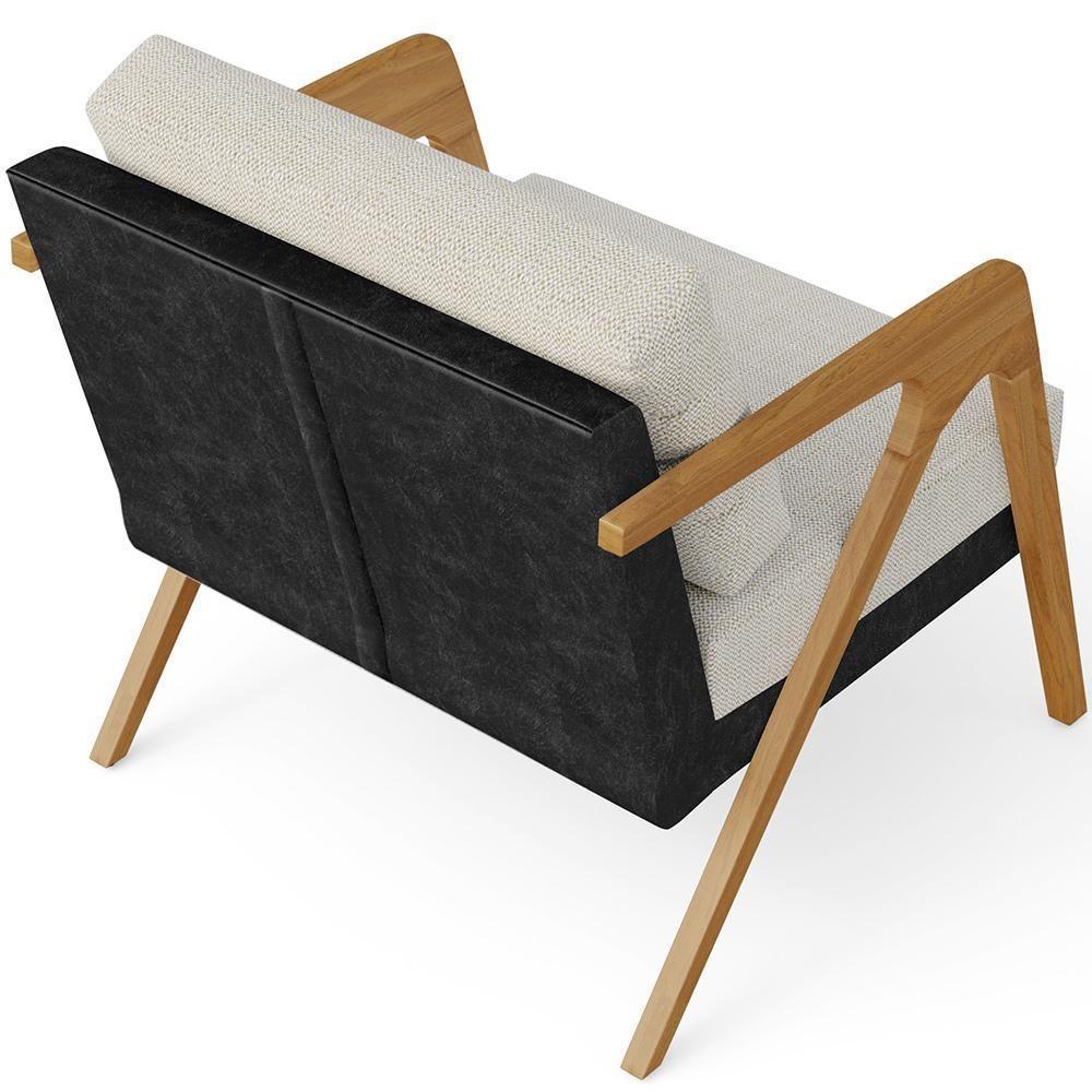 Kit 04 Poltronas Sala L02 Couríssimo Preto Linho Champagne - 2