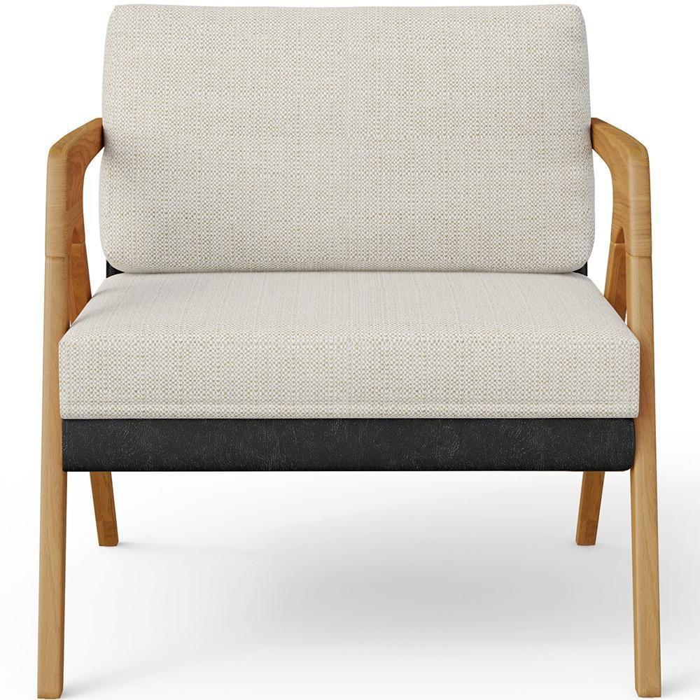 Kit 04 Poltronas Sala L02 Couríssimo Preto Linho Champagne - 4