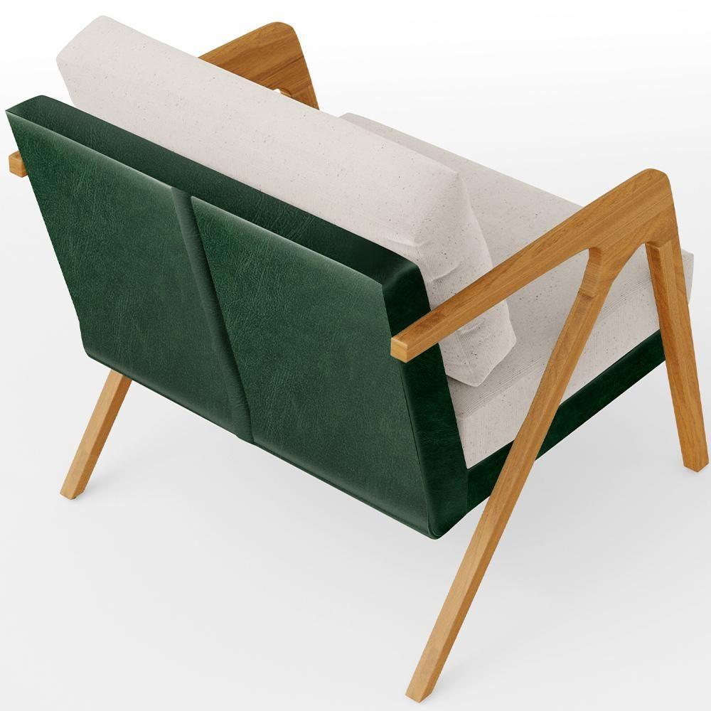 Kit 04 Poltronas Sala L02 Facto Verde Musgo Linho Cru - 2