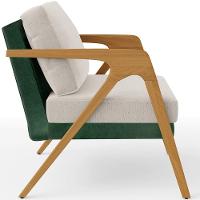 Kit 04 Poltronas Sala L02 Facto Verde Musgo Linho Cru - 3