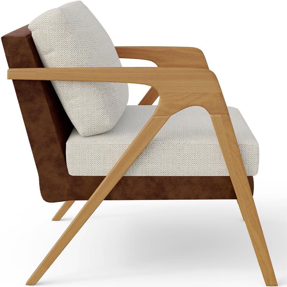 Kit 02 Poltronas Pietra L02 Marrom Linho Champagne - 3