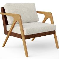 Kit 02 Poltronas Pietra L02 Marrom Linho Champagne - 7