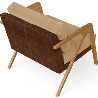 Kit 03 Poltronas Pietra L02 Marrom Linho Bege Escuro - 2