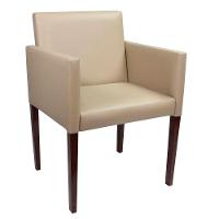 Kit 4 Poltronas Nina Executiva Retrô Tecido Sintético Para Sala De Recepção Escritório Bege