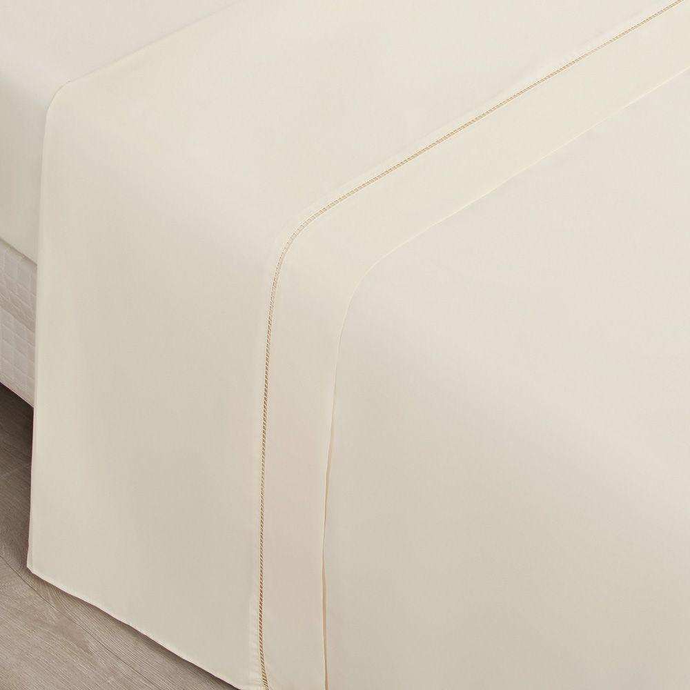 Jogo Cama Lençol Home Basic Queen 180 Fios C/ Ponto Palito 4 Peças - Palha - 2