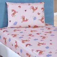 Jogo Cama Lençol Fantasy Solteiro Infantil Microfibra 2 Peças - Unicórnio - 1