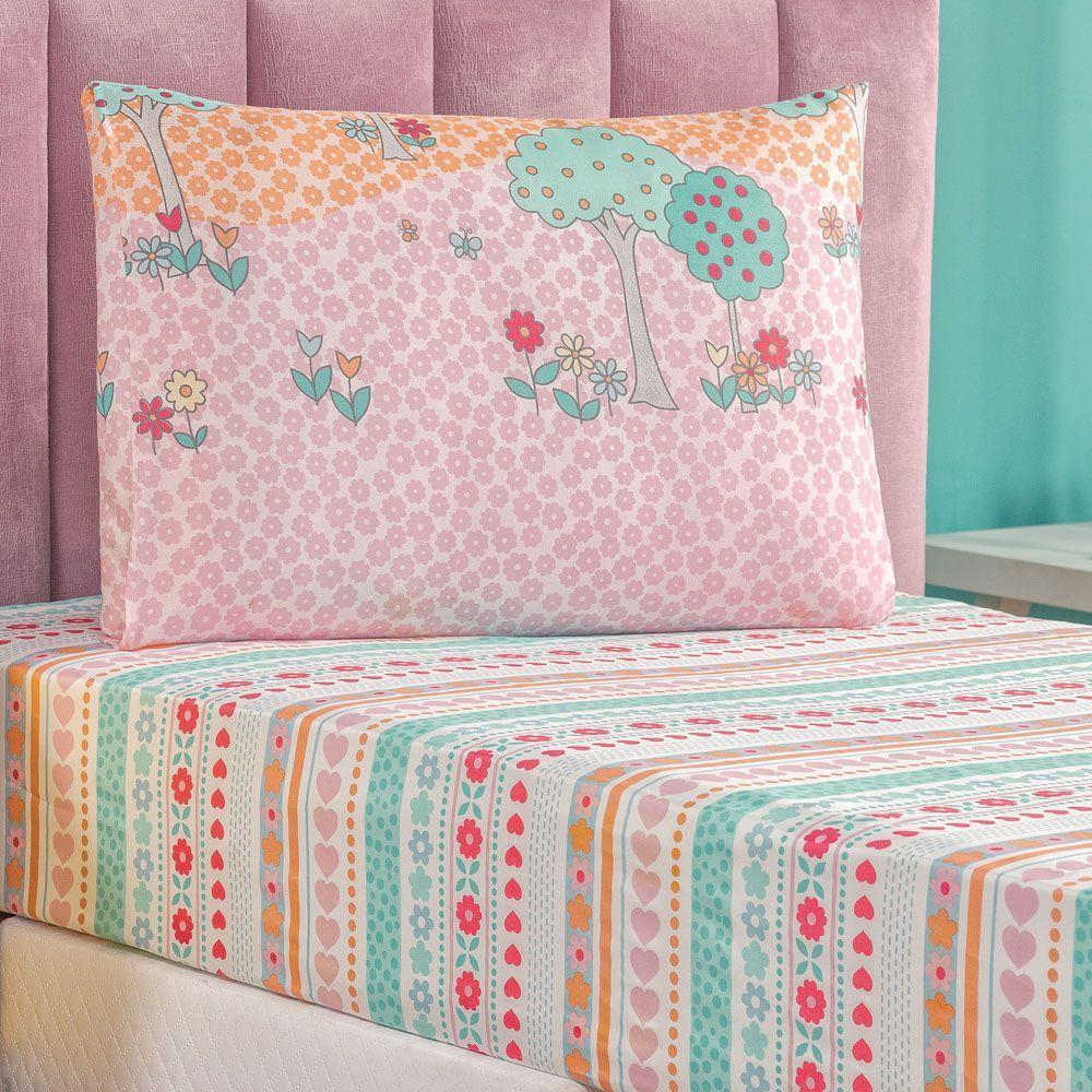 Jogo Cama Lençol Fantasy Solteiro Infantil Microfibra 2 Peças - Balão - 1