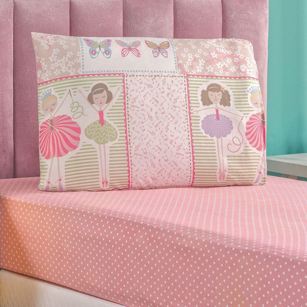 Jogo Cama Lençol Fantasy Solteiro Infantil Microfibra 2 Peças - Bailarina Balé - 1