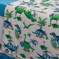 Jogo Cama Lençol Diverkids Solteiro Infantil Malha Soft 100% Algodão 3 Peças - Dinossauro Verde Azul - 3