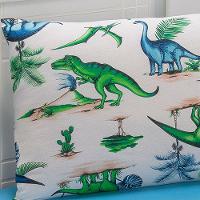 Jogo Cama Lençol Diverkids Solteiro Infantil Malha Soft 100% Algodão 3 Peças - Dinossauro Verde Azul - 4