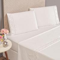 Jogo Cama Lençol Santoro King 4 Peças Branco - 1