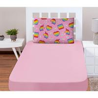 Jogo Cama Lençol Shine Solteiro Microfibra 180 Fios 2 Peças - Pop It Rosa - 3