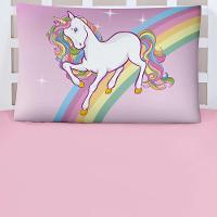 Jogo Cama Lençol Shine Solteiro Microfibra 180 Fios 2 Peças - Unicórnio Rosa - 2