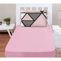 Jogo Cama Lençol Shine Solteiro Microfibra 180 Fios 2 Peças - Geométrico Rosa - 3
