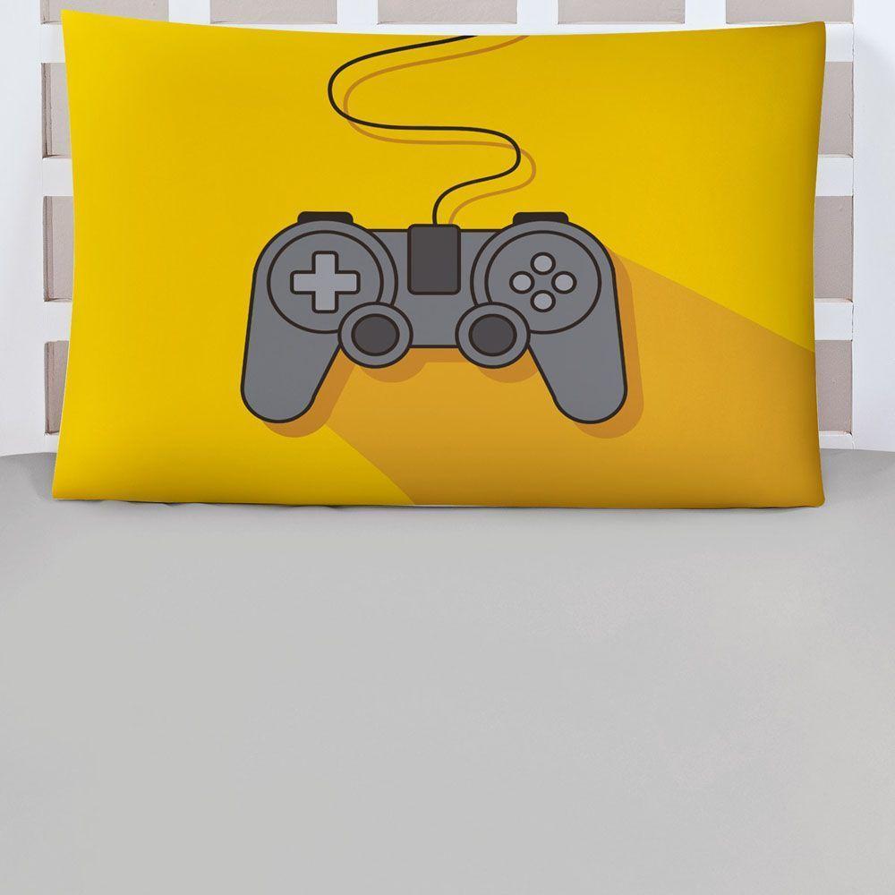 Jogo Cama Lençol Shine Solteiro Microfibra 180 Fios 2 Peças - Controle Game Cinza - 2