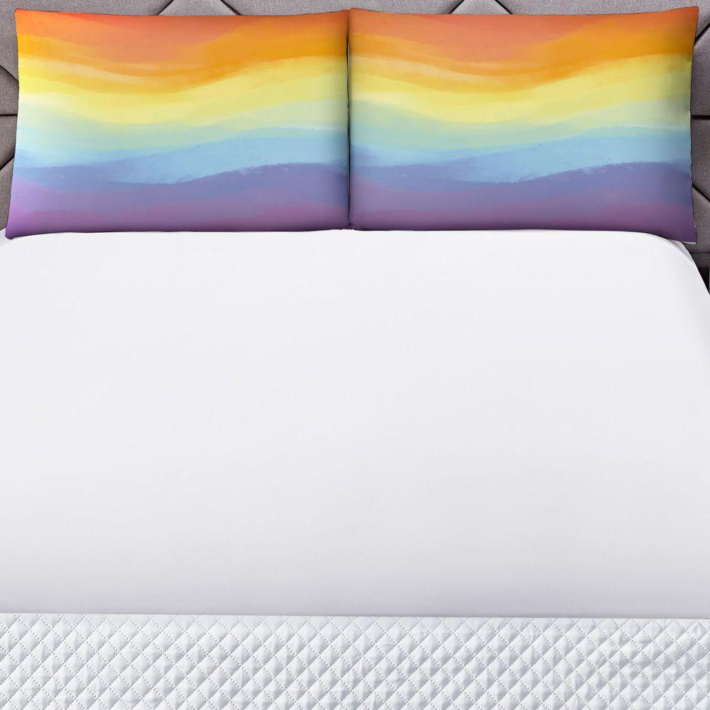 Jogo Cama Lençol Shine Casal Microfibra 180 Fios 3 Peças - Tie Dye Branco - 2