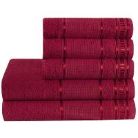 Jogo De Banho100% Algodão 5 Peças Vermelho Real - 1