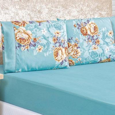 Jogo De Cama Lençol Casal 3 Peças Azul Turquesa